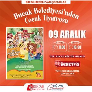 Bucak Belediyesi’nden Çocuk Tiyatrosu “Bir Bilmecem Var Çocuklar” Tiyatro Oyunu