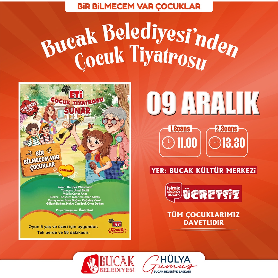 Bucak Belediyesi’nden Çocuk Tiyatrosu “Bir Bilmecem Var Çocuklar” Tiyatro Oyunu