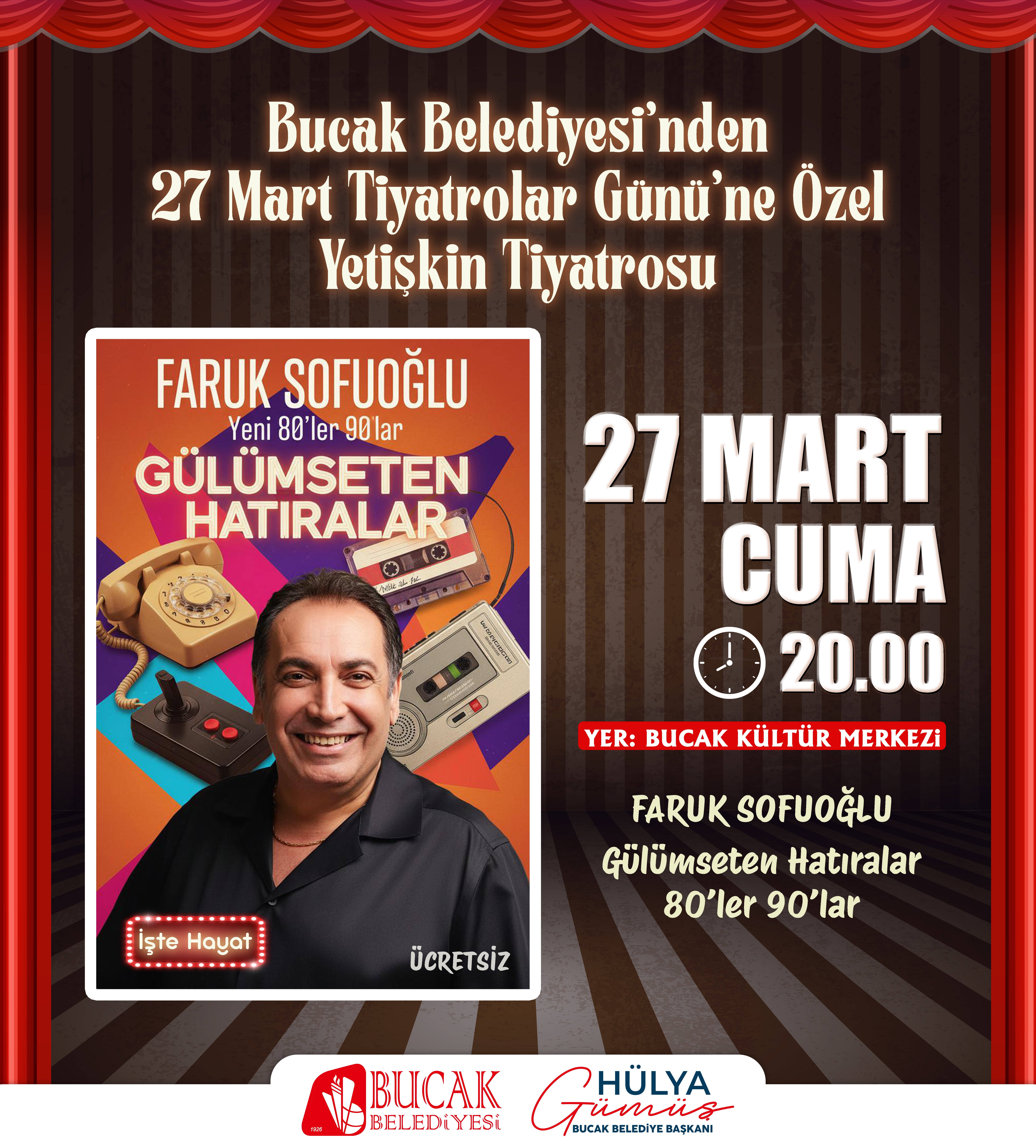 27 Mart Dünya Tiyatrolar Günü’nü, sanat dolu özel bir etkinlikle kutluyoruz.