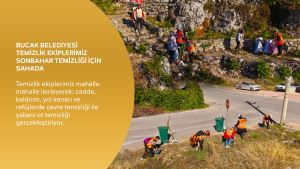 Bucak Belediyesi temizlik ekiplerimiz sonbahar temizliği için sahada