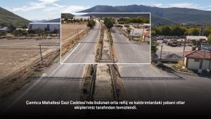 Çamlıca Mahallesi Gazi Caddesi’nde bulunan orta refüj ve kaldırımlardaki yabani otlar ekiplerimiz tarafından temizlendi.