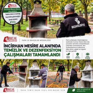 İncirhan Mesire Alanı’nda Temizlik ve Dezenfeksiyon Çalışmaları Tamamlandı